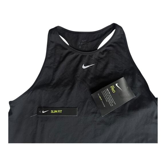 Nike Pro size small black all over mesh tank top NWT-SLIM FIT Activewear apparel - Picture 4 of 7